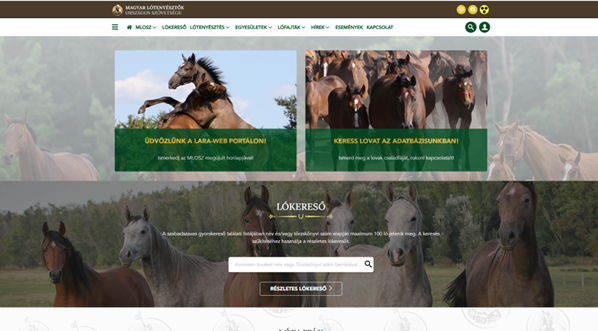 LARA-WEB portál - A Magyar Lótenyésztők Országos Szövetsége informatikai fejlesztése